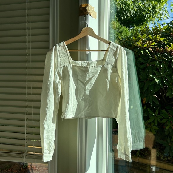 NEW oak and fort linen long sleeve blouse - Picture 4 of 11